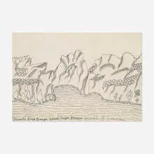 Joseph Yoakum, Colorado River Through Grand Canyon Arizona, colored pencil and ballpoint on paper