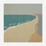 Richard Kemble, Beach, 1986, woodcut in colors