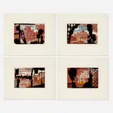 Michael J. Byron, Four Scenes, 1989, aquatint in colors with photo-etching and drypoint