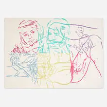 David Salle, Untitled (from the Drunken Chauffeur series), 1983, screenprint in colors
