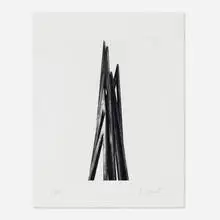 Bernar Venet, Acute Uneven Angles, 2016, direct gravure, aquatint, burnishing and drypoint