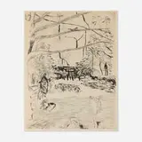 Pierre Bonnard, Le parc Monceau (from the Paris series), 1937, etching
