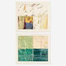 Scott Stephens, Two works, 1987, monoprint in colors; intaglio, collograph and monoprint in colors