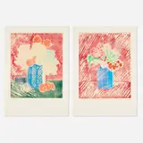 William Tillyer, Lumsden Vase; The York Vase (two works from the York Vases series), 1981, woodcut in colors on Japon mounted to Arches