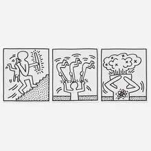 Keith Haring, Untitled (three works from the Lucio Amelio suite), 1983, offset lithograph