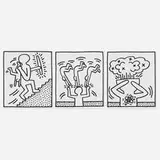 Keith Haring, Untitled (three works from the Lucio Amelio suite), 1983, offset lithograph