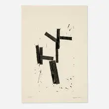 Untitled #10 by Joel Shapiro, 1987, woodcut on Chatham Vellum, sold Jul 2024