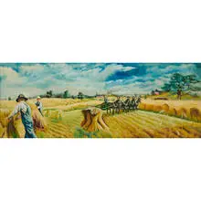 Joseph Paul Vorst, Shocking Oats, oil sketch for Jackson, Missouri Post Office
