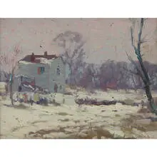 Country House in the Winter by George A. Renouard, sold Mar 2022