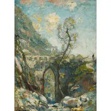 Henry Ward Ranger, Aqueduct in a Mountainous Landscape, 1900