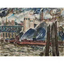 Max Kahn, Chicago River, 1940