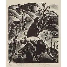 Fred Leighton, Pulling Corn, 1952