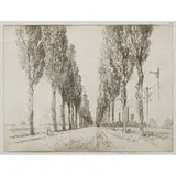 Joseph Pennell, The Avenue, Valenciennes, 1910