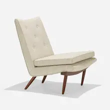 George Nakashima, Origins lounge chair, 1957, American black walnut, upholstery