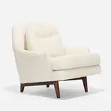 Roger Sprunger, lounge chair, model 484, 1963-1964, faux sheepskin, walnut