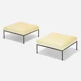 Paul McCobb, stools, pair, 1951, enameled steel, vinyl
