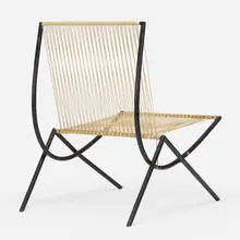 Luis Feduchi, Parábola chair, 1953, enameled steel, cotton rope