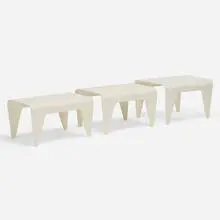 nesting tables, set of three by Marcel Breuer, 1936, lacquered wood, sold Jan 2020