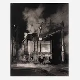 Locomotive Taking Water, Shaffers Crossing Yards, Roanoke, Virginia by O. Winston Link, gelatin silver print, sold Jan 2020