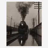 O. Winston Link, The Cavalier Leaves Williamson, West Virginia on a Rainy Day