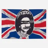 Jamie Reid, God Save the Queen banner for the Sex Pistols, printed silk