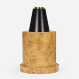 I (from Twenty-Seven Woods for a Chinese Artificial Flower) by Ettore Sottsass, 1995, maple burl, lacquered wood, brass, sold Jan 2020