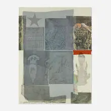 Robert Rauschenberg, Back Out, 1979, screenprint in colors with fabric collage