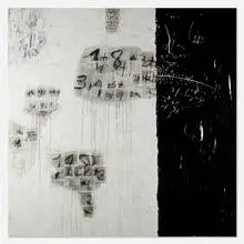 Jorge Luis Santos, Blanco y Negro (from the Vingo series), 2015, mixed media on canvas