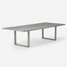 Mar Silver, dining table, c. 2015, stained wood, brushed steel