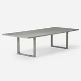 Mar Silver, dining table, c. 2015, stained wood, brushed steel