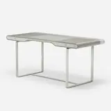 Aymeric Lefort, Little Shanghai desk, 2006, enameled steel, lacquered wood, stained zebrano wood, leather