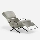 Osvaldo Borsani, P40 lounge chair, 1955, enameled metal, brass, rubber, hide