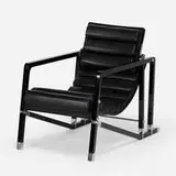 Eileen Gray, Transat chair, enameled wood, chromed steel, leather
