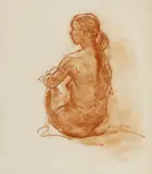 Yakov Khaimov, Untitled, red chalk 32 x 29cm