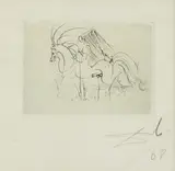 Untitled by Salvador Dalí, 1904-1989) Nude on a stallion etching, sold Jan 2021