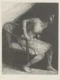 Bill Jacklin, Untitled, Bill Jacklin RA (b.1943) Woman in a chair etching and aquatint