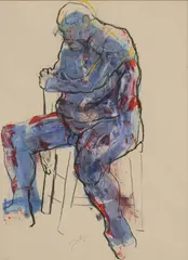 Anthony Roe, Untitled, acrylic and pastel 83.5 x 59cm .