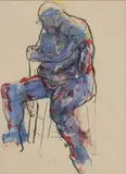 Anthony Roe, Untitled, acrylic and pastel 83.5 x 59cm .