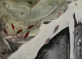 Annabel Emson, Untitled, oil and mixed media on canvas 152 x 213cm .
