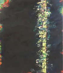 Barbara McGivern, Untitled, 1945-2019) Black Ribbon acrylic on canvas 183 x 153cm