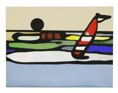 Untitled by Peter Denmark, acrylic on canvas 41 x 51cm, sold Jan 2021