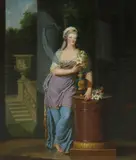 François Dumont, Untitled, the original gouache stood on his bureau in the Tuileries