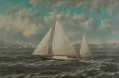 Joseph Lee, Sailing on the San Francisco Bay with Fort Point in the Distance, oil on canvas