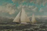 Joseph Lee, Sailing on the San Francisco Bay with Fort Point in the Distance, oil on canvas