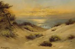 Nels Hagerup, Sunset on the Dunes, oil on canavs board