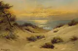 Nels Hagerup, Sunset on the Dunes, oil on canavs board
