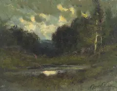 A Clearing in the Woods by Manuel Valencia, oil on board, offered Dec 2005