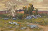 Manuel Valencia, Flowers in the Hills, oil on canvas laid down