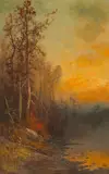 Frederick Schafer, Autumn Evening in the White Mountains, New Hampshire