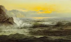 Nels Hagerup, Waves at Sunset, oil on canvas